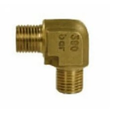 Переходник (угловой) 1/4внеш-1/4внеш, 350bar, латунь R+M 010005440